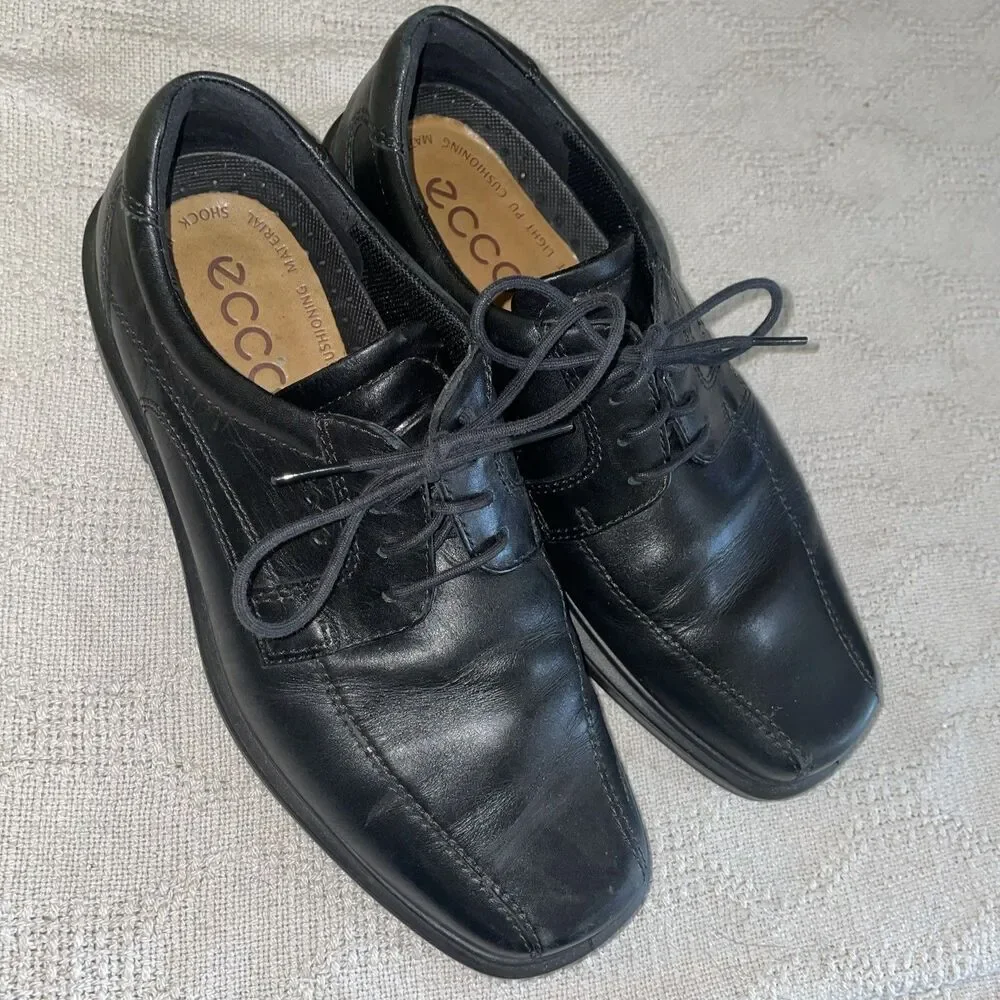 Ecco Men’s Casual Shoes Size 42 U.S. 9 M Black Leather Going Out Party Comfort